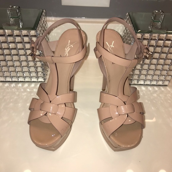 Saint Laurent Shoes - YSL Saint Laurent Tribute T-Strap Platform Sandal